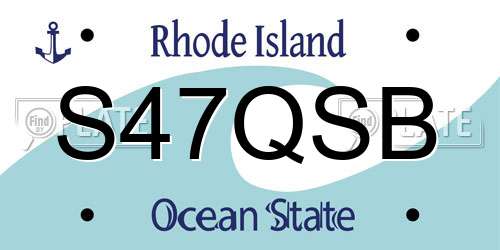 S47QSB Rhode Island License Plate