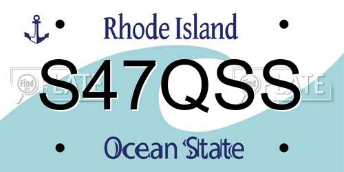 S47QSS Rhode Island License Plate