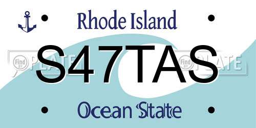 S47TAS Rhode Island License Plate