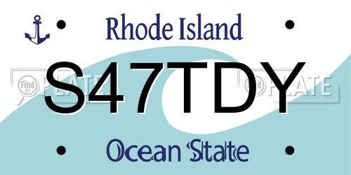 S47TDY Rhode Island License Plate