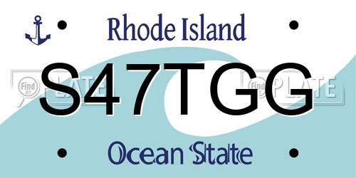 S47TGG Rhode Island License Plate