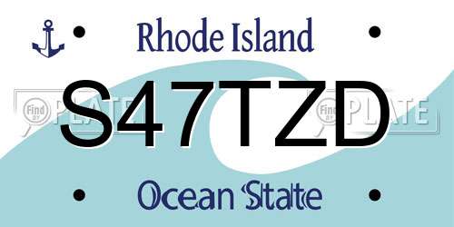 S47TZD Rhode Island License Plate