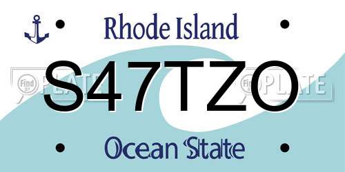 S47TZO Rhode Island License Plate