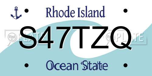 S47TZQ Rhode Island License Plate