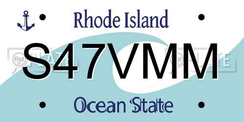 S47VMM Rhode Island License Plate