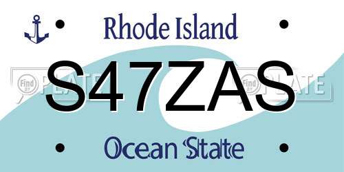 S47ZAS Rhode Island License Plate