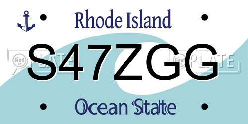 S47ZGG Rhode Island License Plate
