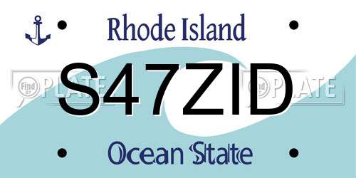 S47ZID Rhode Island License Plate