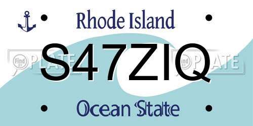 S47ZIQ Rhode Island License Plate