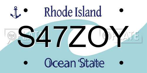 S47ZOY Rhode Island License Plate