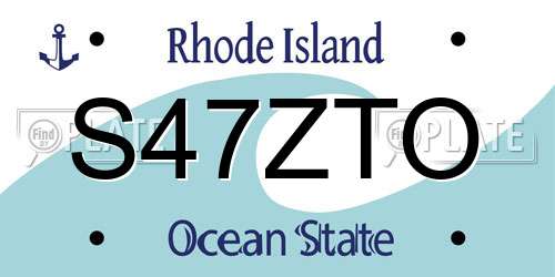 S47ZTO Rhode Island License Plate