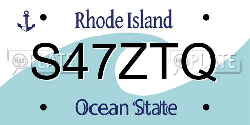 S47ZTQ Rhode Island License Plate