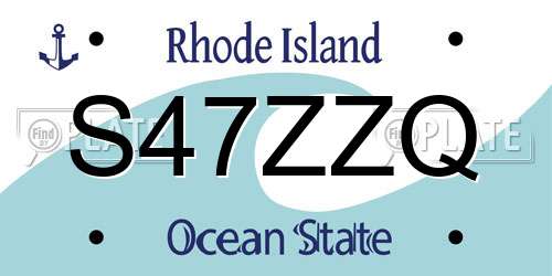 S47ZZQ Rhode Island License Plate