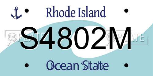 S4802M Rhode Island License Plate