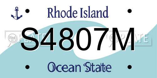 S4807M Rhode Island License Plate