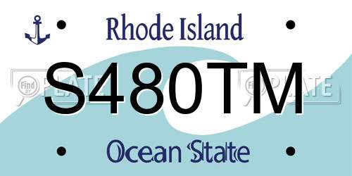 S480TM Rhode Island License Plate