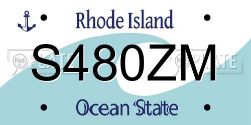 S480ZM Rhode Island License Plate