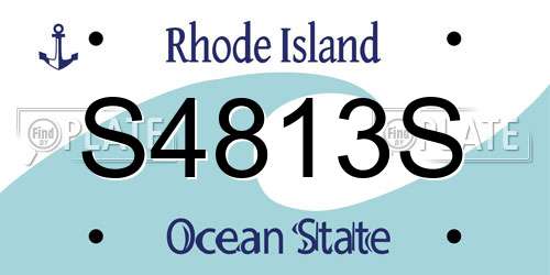 S4813S Rhode Island License Plate