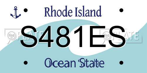 S481ES Rhode Island License Plate