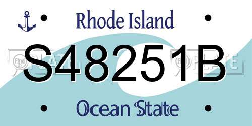 S48251B Rhode Island License Plate