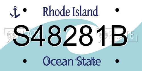 S48281B Rhode Island License Plate