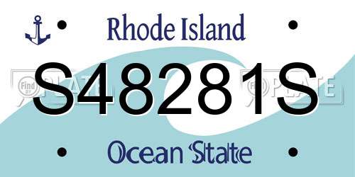 S48281S Rhode Island License Plate