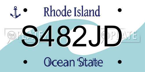 S482JD Rhode Island License Plate