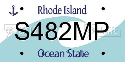 S482MP Rhode Island License Plate