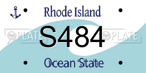 S484 Rhode Island License Plate