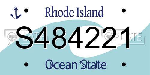 S484221 Rhode Island License Plate