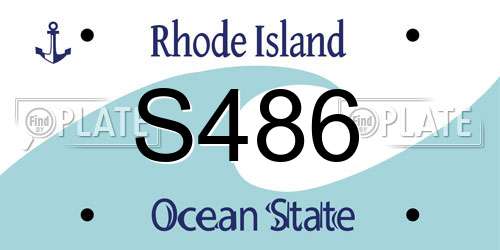 S486 Rhode Island License Plate