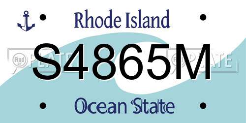 S4865M Rhode Island License Plate