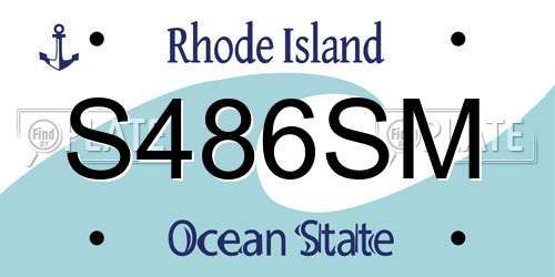 S486SM Rhode Island License Plate
