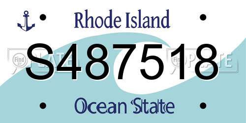 S487518 Rhode Island License Plate