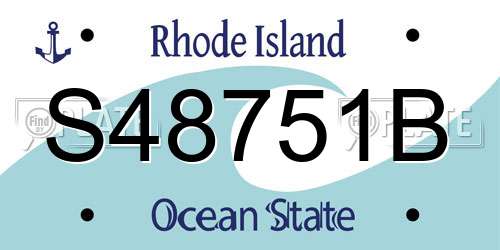 S48751B Rhode Island License Plate