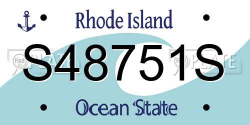 S48751S Rhode Island License Plate