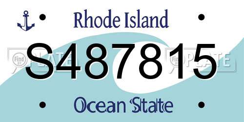 S487815 Rhode Island License Plate