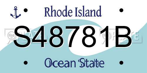 S48781B Rhode Island License Plate