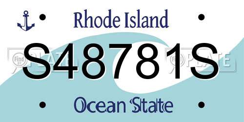 S48781S Rhode Island License Plate