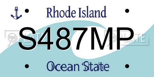 S487MP Rhode Island License Plate
