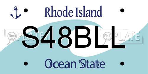 S48BLL Rhode Island License Plate