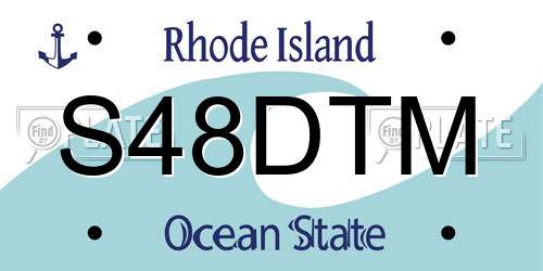 S48DTM Rhode Island License Plate