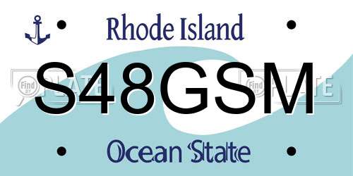 S48GSM Rhode Island License Plate