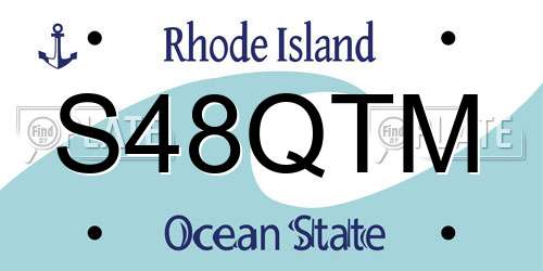 S48QTM Rhode Island License Plate