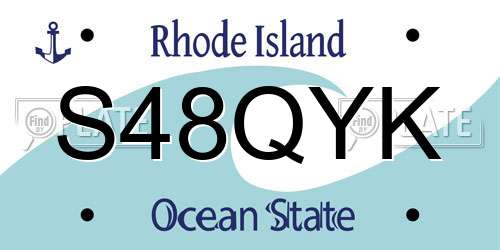 S48QYK Rhode Island License Plate
