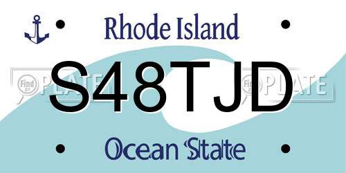 S48TJD Rhode Island License Plate