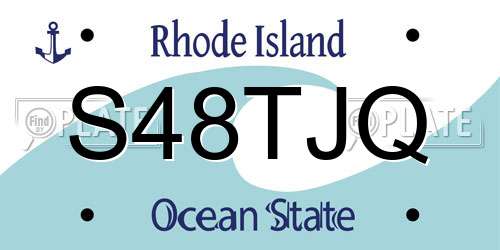 S48TJQ Rhode Island License Plate