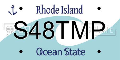S48TMP Rhode Island License Plate