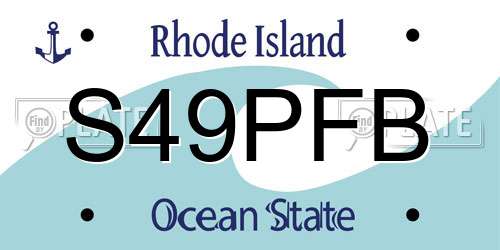 S49PFB Rhode Island License Plate