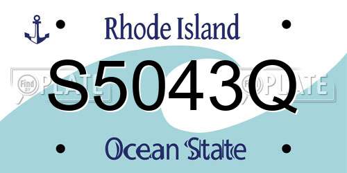 S5043Q Rhode Island License Plate